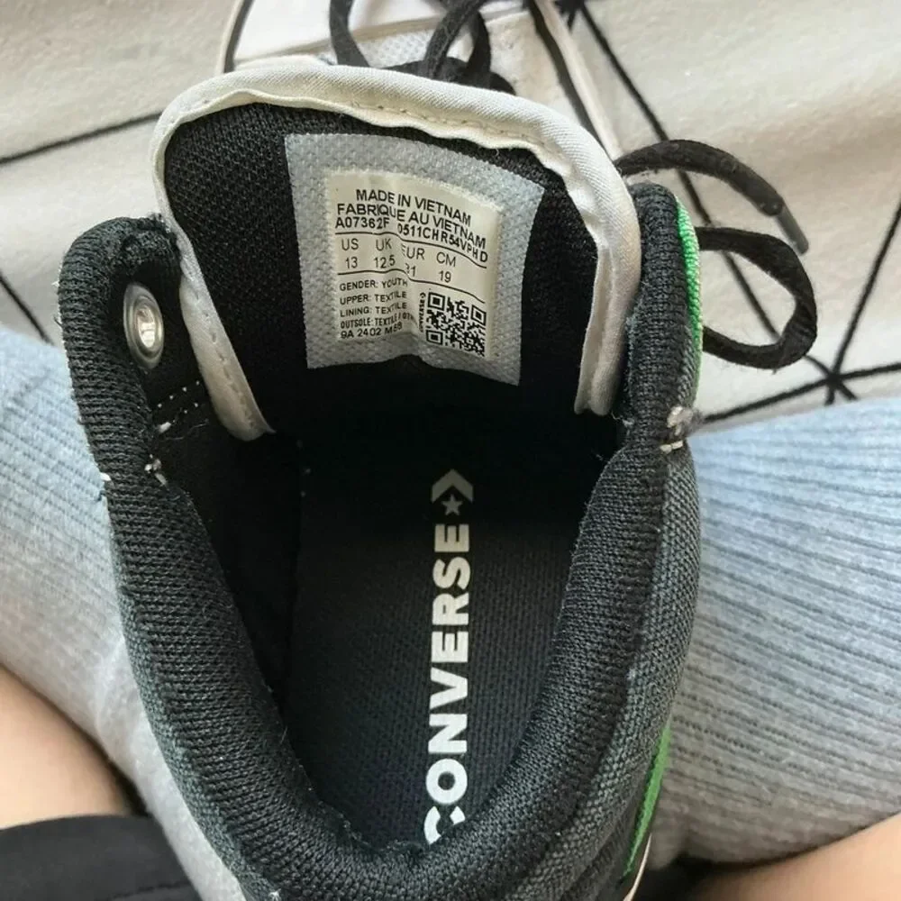 Converse Chuck Taylor All Star Mid Green Black White Kids 13